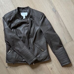 Brown Faux Leather Jacket